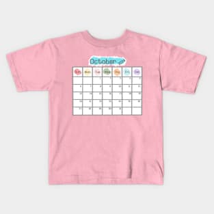 October 2024 Calendar Kids T-Shirt